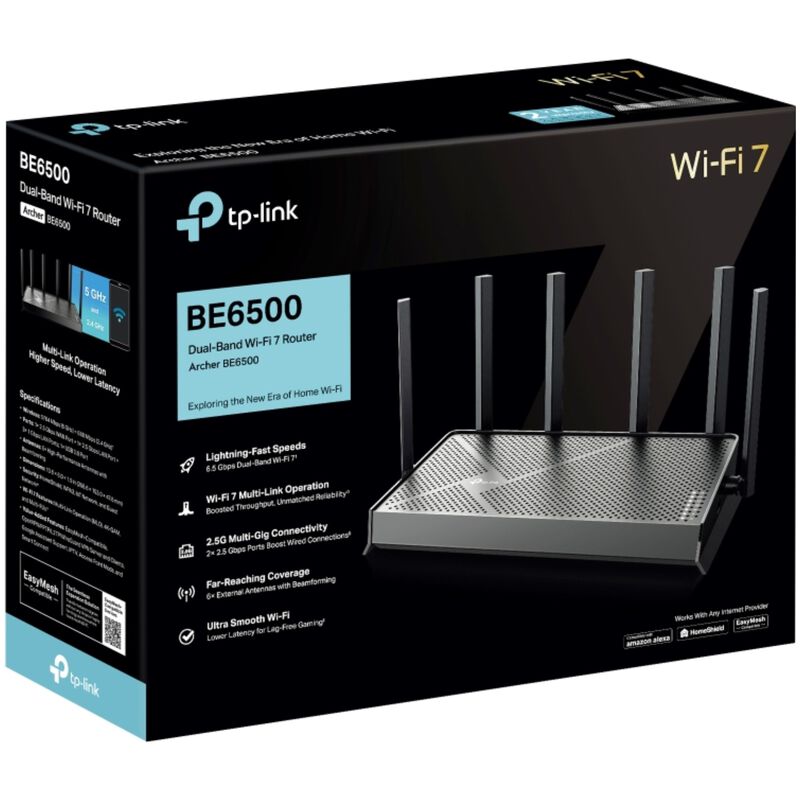TP Link Archer BE6500 Dual-Band Wi-Fi 7 Router, , hires