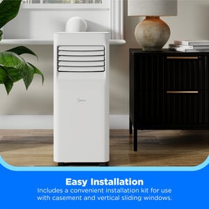 Midea 8,500 BTU (5,000 BTU DOE) 115V Portable Air Conditioner with 2 Fan Speeds, Sleep Mode & Remote Control - White, , hires