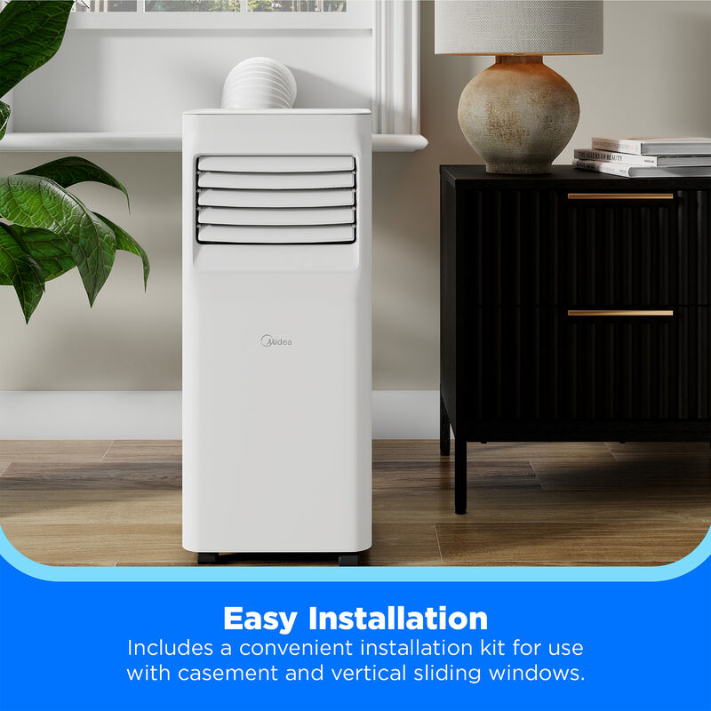 Midea 8,500 BTU (5,000 BTU DOE) 115V Portable Air Conditioner with 2 Fan Speeds, Sleep Mode & Remote Control - White, , hires
