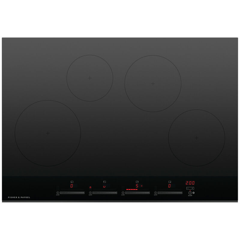 Fisher & Paykel Series 7 30 in. 4-Burner Induction Cooktop with Simmer Burner & Power Burner - Black Glass, , hires