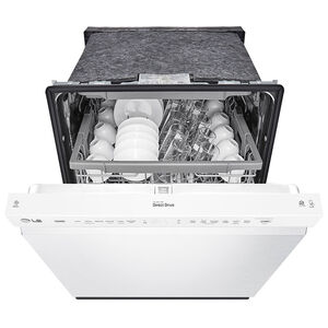 LG 24 in. Built-In Dishwasher with Front Control, 48 dBA Sound Level, 15 Place Settings & 9 Wash Cycles - White, White, hires