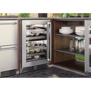 Perlick Signature Series 24 in. Compact Built-In 5.2 cu. ft. Wine Cooler with 32 Bottle Capacity, Dual Temperature Zone & Digital Control - Stainless Steel, , hires