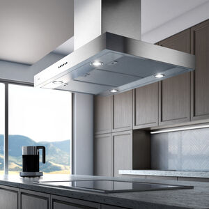 XO 42 in. Chimney Style Range Hood with 3 Speed Settings, 600 CFM, Convertible Venting & 2 LED Lights - Stainless Steel, , hires
