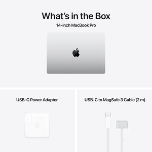 Apple MacBook Pro (2024) 14.2 in. Notebook with Apple Intelligence, Apple M4 Max 14-Core CPU, 32-Core GPU, 36 GB RAM, 1 TB SSD, up to 18 Hrs. of Battery Life & Mac OS - Silver, , hires