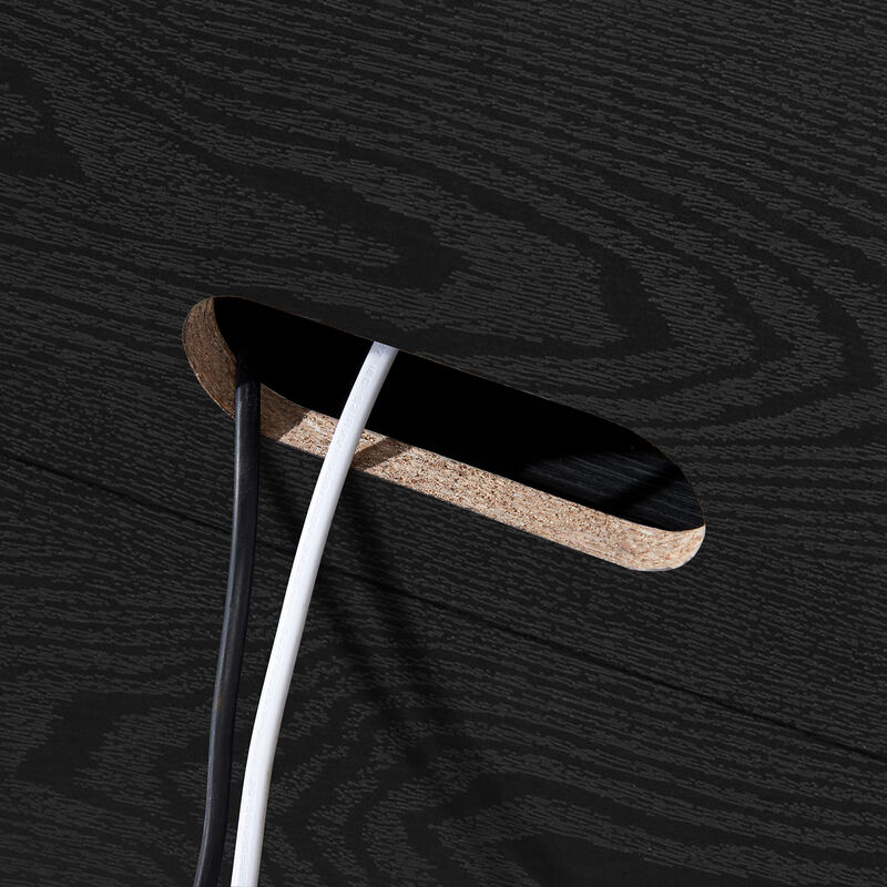 Hudson & Canal Montello 28" Wide Rectangular Fluted Accent Cabinet - Black Grain, , hires