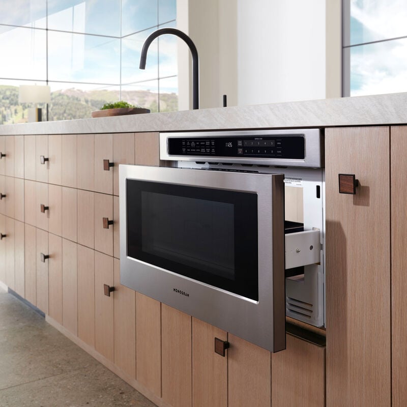 Monogram 24 in. 1.2 cu. ft. 1000W Drawer Microwave with Sensor Cooking - Stainless Steel, , hires