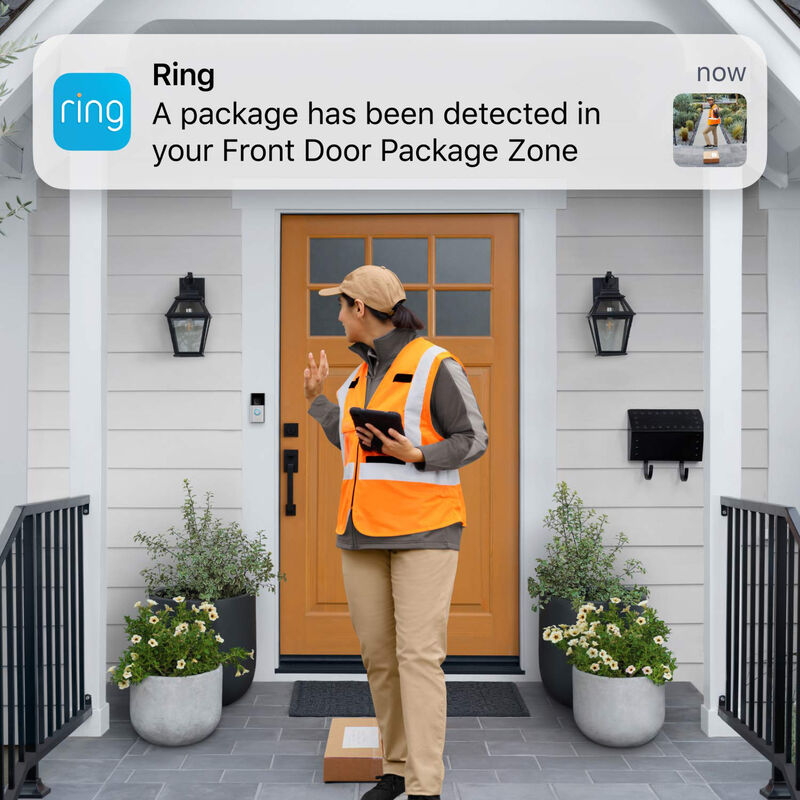 Ring Battery Doorbell Plus with Head-to-Toe View & Smart Wifi Video - Satin Nickel, , hires