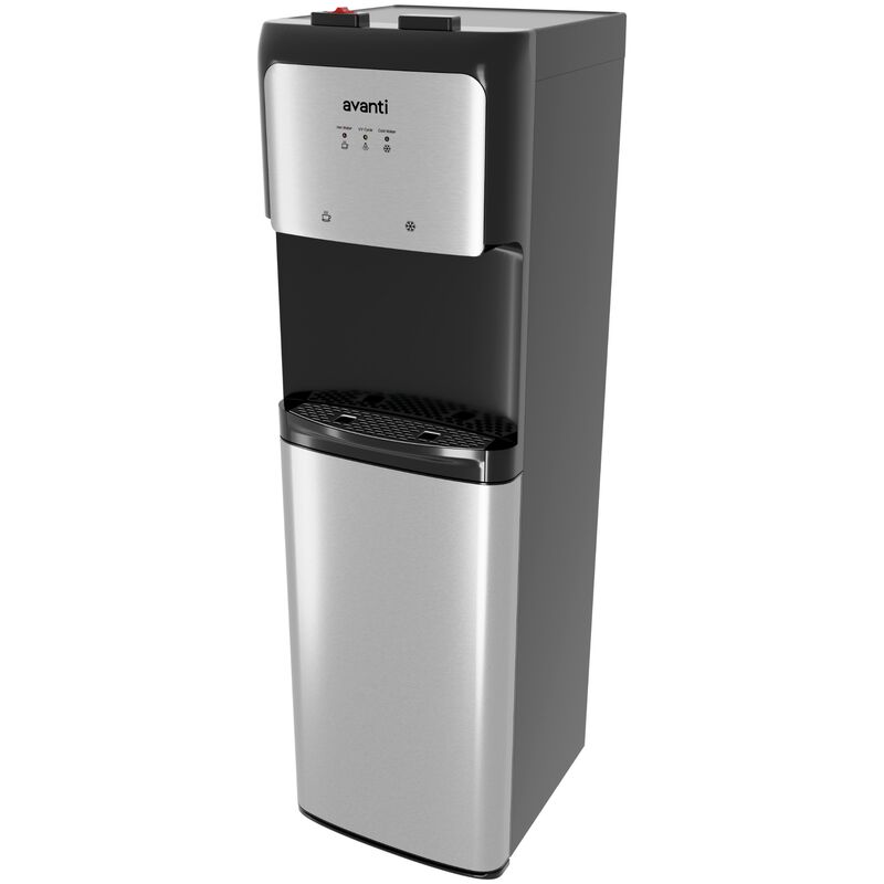 Avanti 12 in. Freestanding Hot & Cold Water Dispenser with Child Safety Guard - Stainless Steel with Black Cabinet, , hires