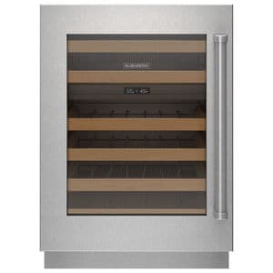 Sub-Zero Designer Series Undercounter 24 in. Left Hinge Stainless Steel Glass Door Panel with Pro Handle, , hires