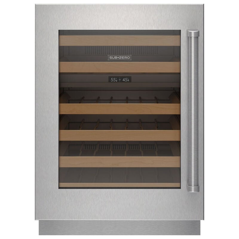 Sub-Zero Designer Series Undercounter 24 in. Left Hinge Stainless Steel Glass Door Panel with Pro Handle, , hires