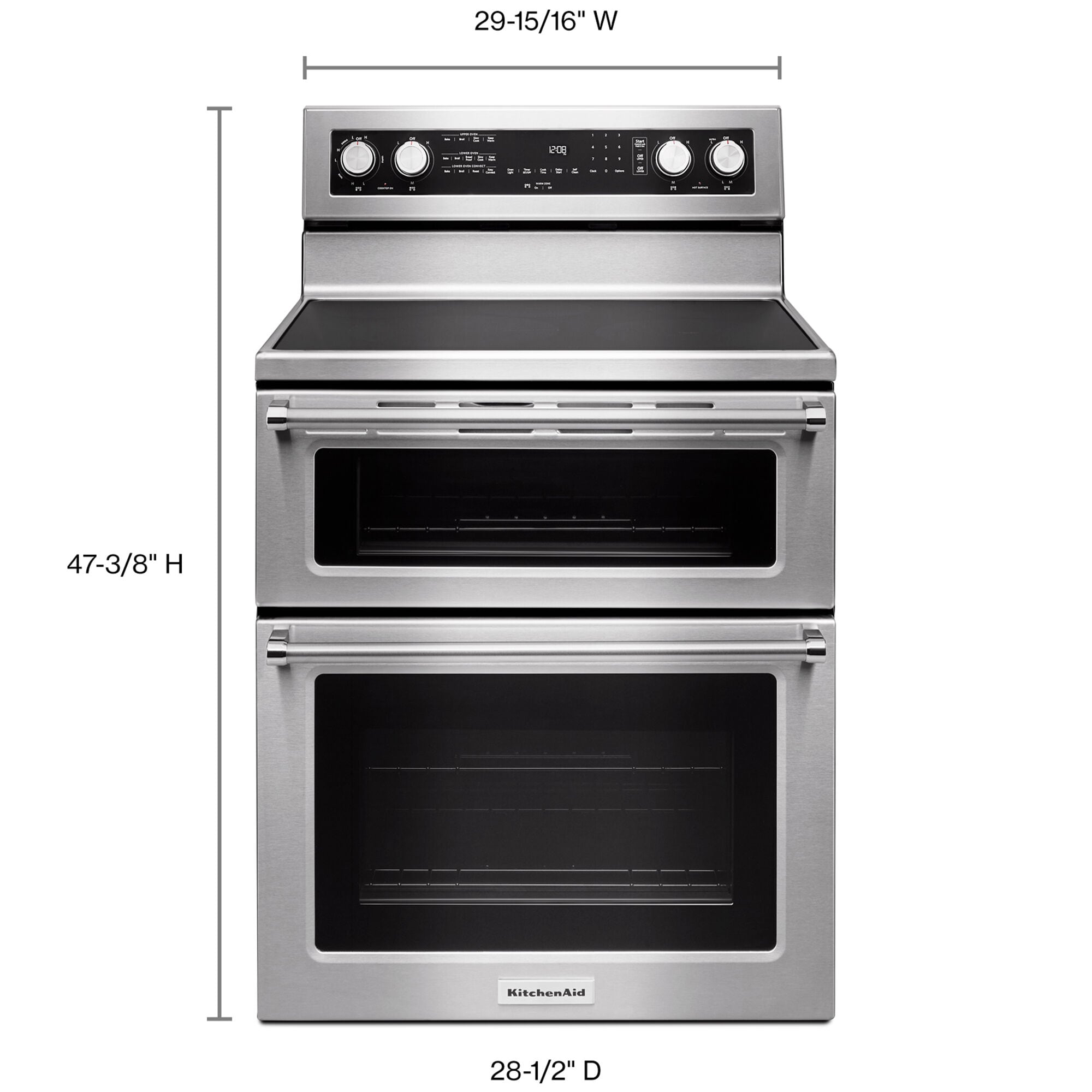 Kitchenaid double oven gas hot sale range white