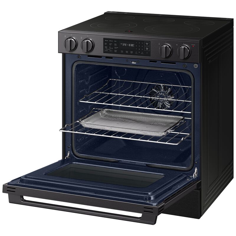 Samsung Bespoke 30 in. 6.3 cu. ft. Smart Air-Fry True European Convection Slide-In Electric Range with Radiant Burners - Matte Black Steel, Matte Black Steel, hires