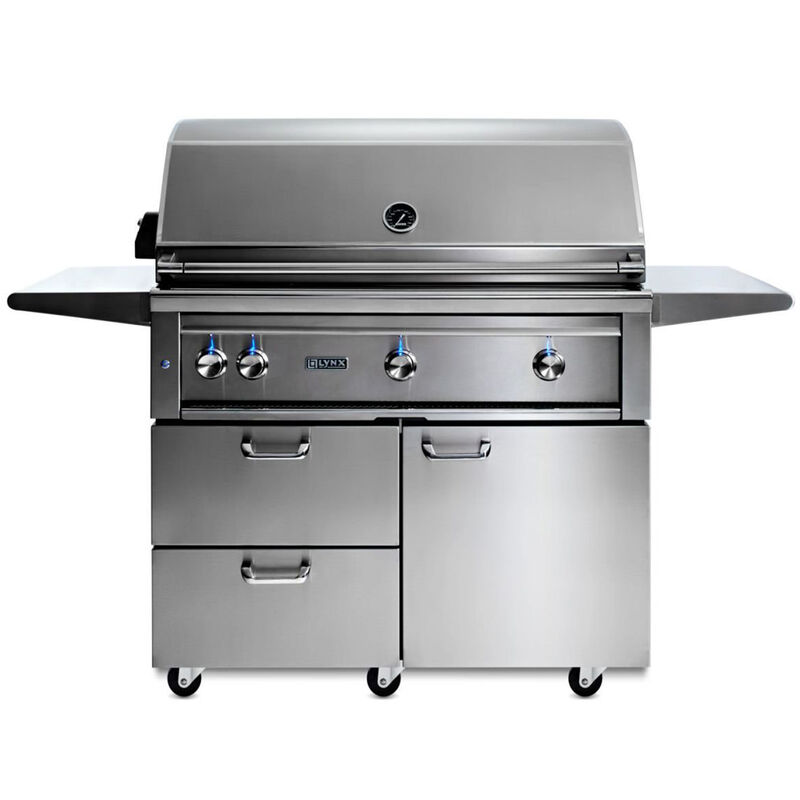 Lynx Professional 42 in. 4-Burner Natural Gas Grill with Rotisserie & Smoker Box - Stainless Steel, , hires