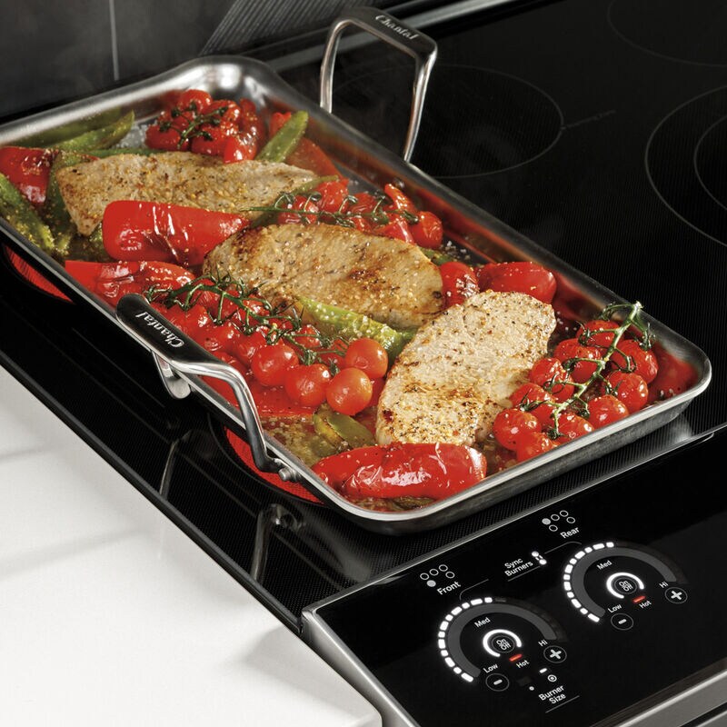 GE Profile 30 in. 5.3 cu. ft. Smart Air Fry True European Convection Slide-In Electric Range with 5 Induction Burners - Stainless Steel, , hires