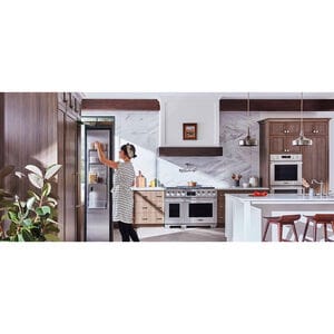 Signature Kitchen Suite 48 in. 7.9 cu. ft. Smart Standard Convection Steam Double Oven Dual Fuel Range with 6 Sealed Burners & Griddle - Stainless Steel, , hires