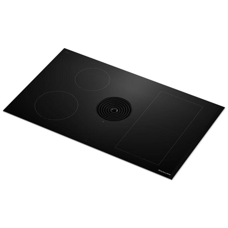 KitchenAid 36 in. 4-Burner Induction Cooktop with Bridge XL Even-Heat Zone, Downdraft, Simmer & Power Burner - Black, , hires