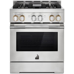 JennAir Rise Series 30 in. 4.1 cu. ft. Smart True European Convection Gas Range with 4 Sealed Burners - Stainless Steel, , hires