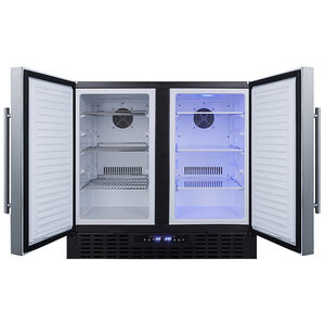 Summit 36 in. 5.8 cu. ft. Side by Side Undercounter Refrigerator - Stainless Steel with Black Cabinet, , hires