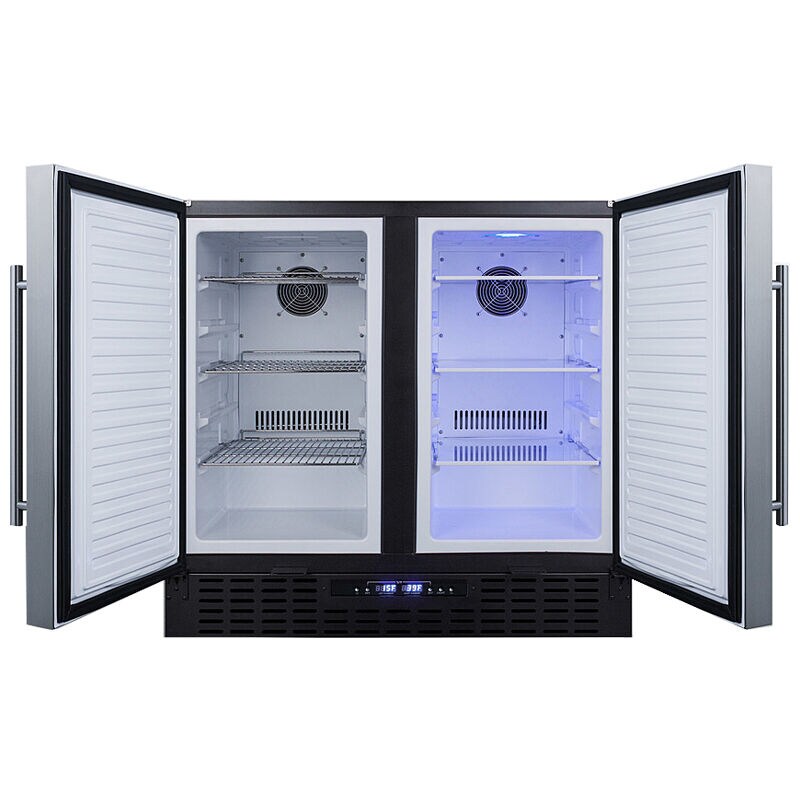 Summit 36 in. 5.8 cu. ft. Side by Side Undercounter Refrigerator - Stainless Steel with Black Cabinet, , hires