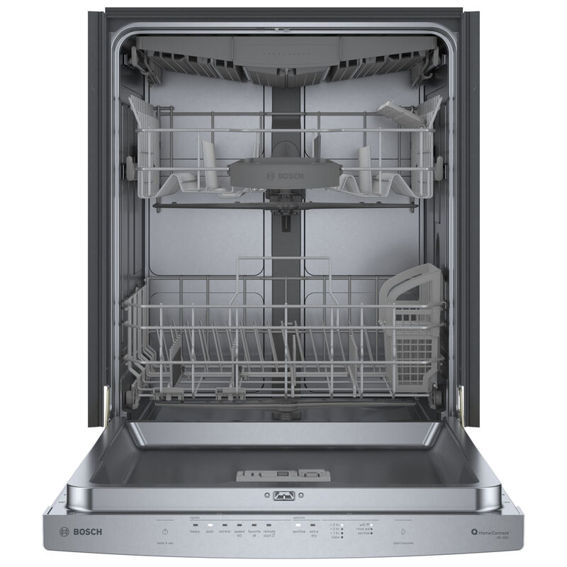 Bosch 300 Series 24 in. Top Control Smart Dishwasher with 46 dBa Sound Level, 3rd-Rack, PureDry & Pocket - Stainless Steel, Stainless Steel, hires