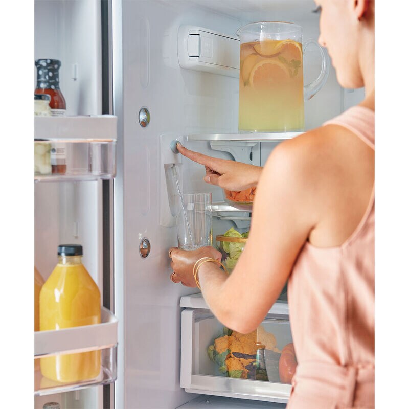 Cafe 36 in. 23.1 cu. ft. Smart Counter Depth French Door Refrigerator with Internal Water Dispenser - Matte Black, Matte Black, hires
