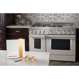 KitchenAid Gold Commercial-Style Range Handle Medallion Kit, , hires