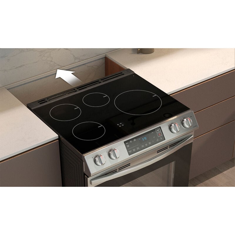 Samsung 30 in. 6.3 cu. ft. Smart Slide-In Electric Range with 4 Induction Burners - Fingerprint Resistant Stainless, Fingerprint Resistant Stainless, hires