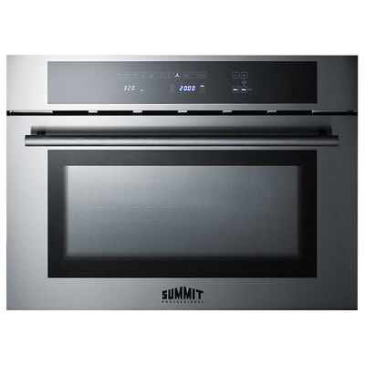 Summit 24 in. 1.3 cu. ft. 1000W Built-In Microwave with Convection Cooking - Stainless Steel | CMV24
