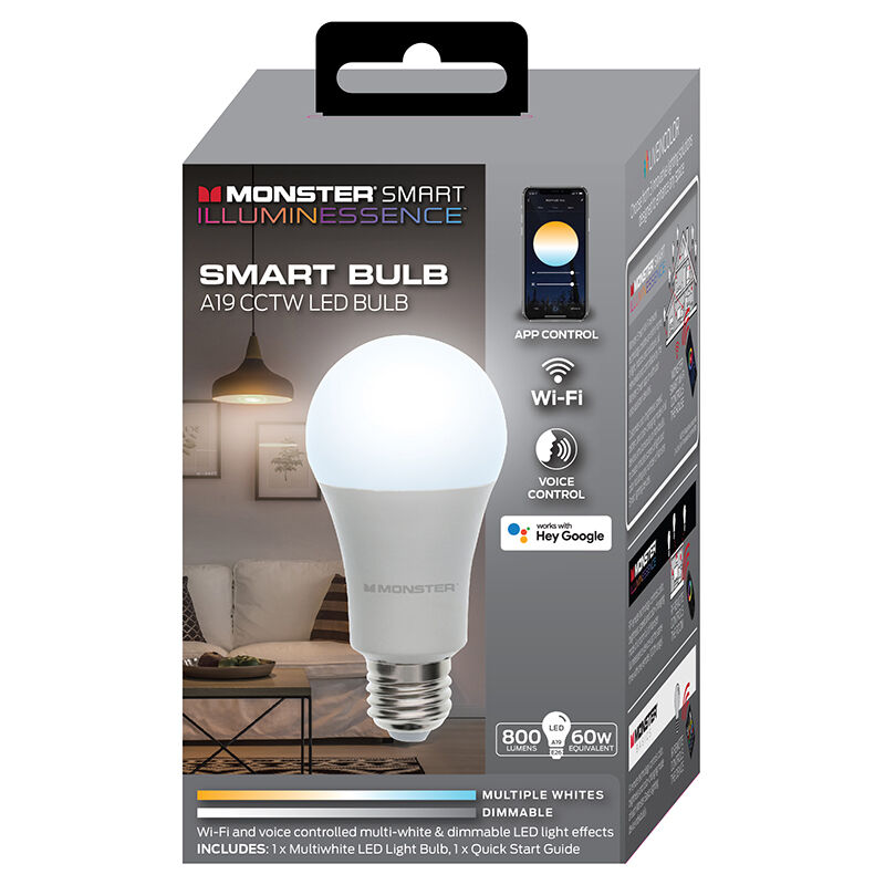 Monster Smart Illuminessence Smart Wi-Fi RGBW Light Bulb, , hires