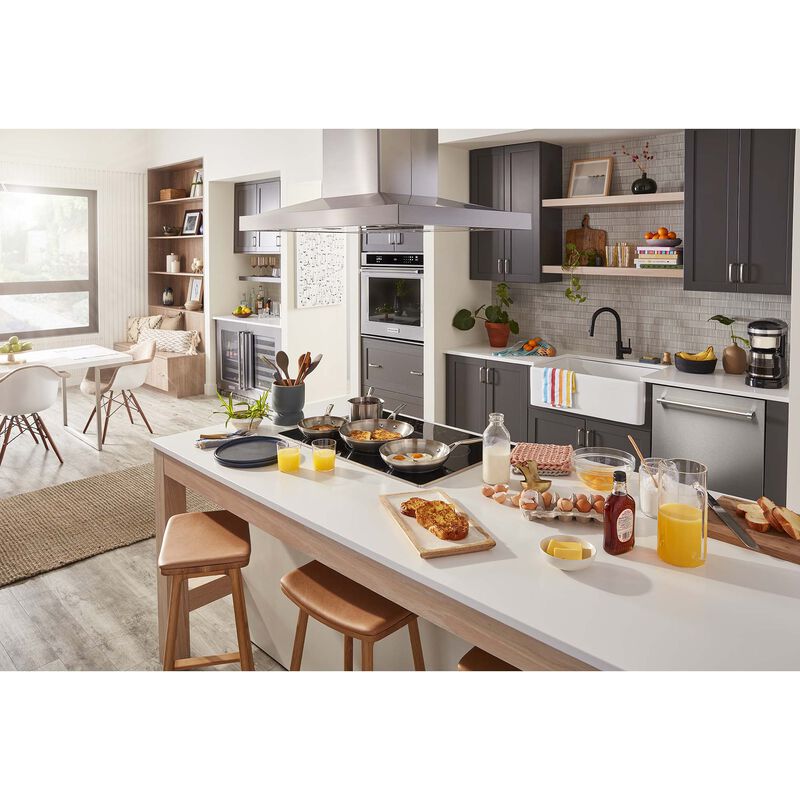 KitchenAid 36 in. Convertible Chimney Style Range Hood with 585 CFM, 3 Fan Speeds , 4 LED & 2 Halogen Lights - Stainless Steel, Stainless Steel, hires