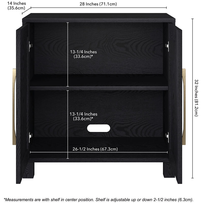 Hudson & Canal Chabot 28" Wide Rectangular Accent Cabinet - Black Grain, , hires