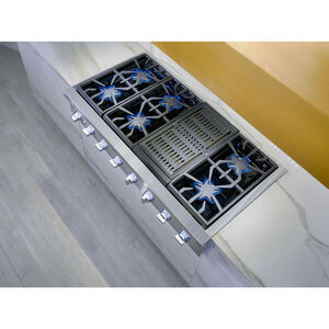 Thermador Professional Series 48" Slide-In Gas Cooktop with 6 Sealed Burners, Grill & Griddle - Stainless Steel, , hires