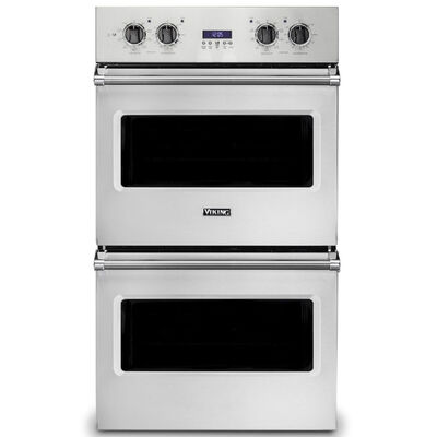 Viking 5 Series 30" 9.4 Cu. Ft. Electric Double Wall Oven with True European Convection & Self Clean - Stainless Steel | VDOE130SS