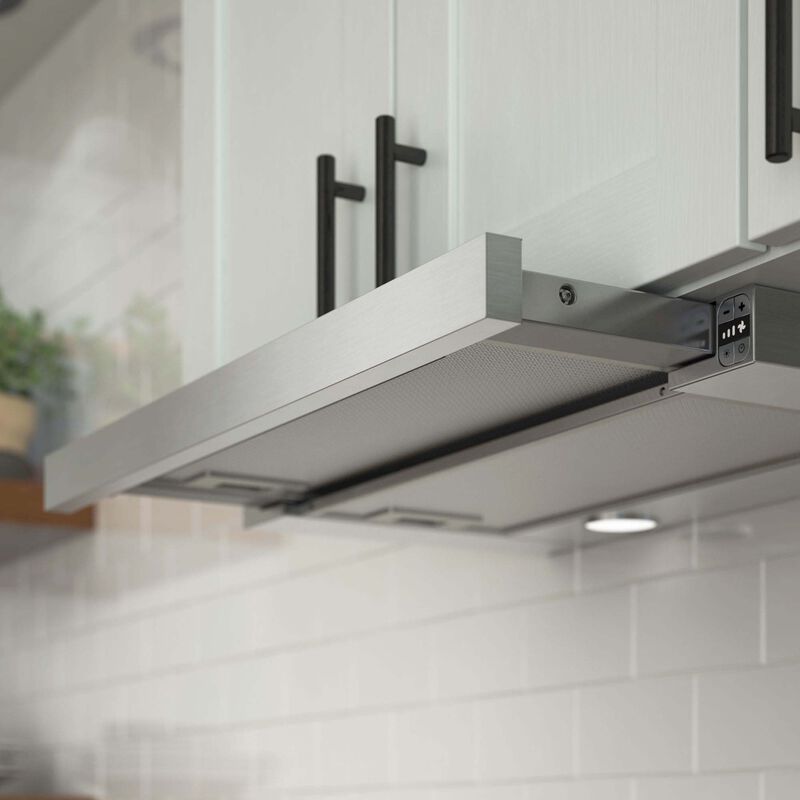 Bosch 500 Series 24 in. Convertible Slide-Out Style Range Hood with 400 CFM, 4 Fan Speeds & 2 LED Lights - Stainless Steel, , hires