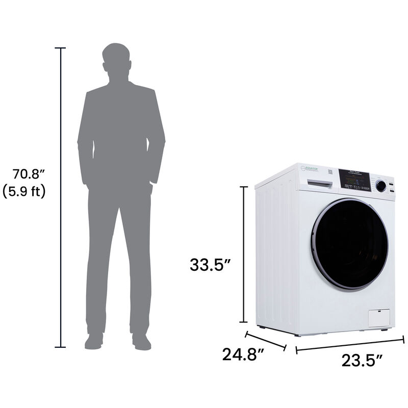 Equator 24 in. 1.9 cu. ft. Electric Front Load Vented/Ventless All-in-One Washer/Dryer Combo with Sanitize Cycle & Sensor Dry - White, White, hires