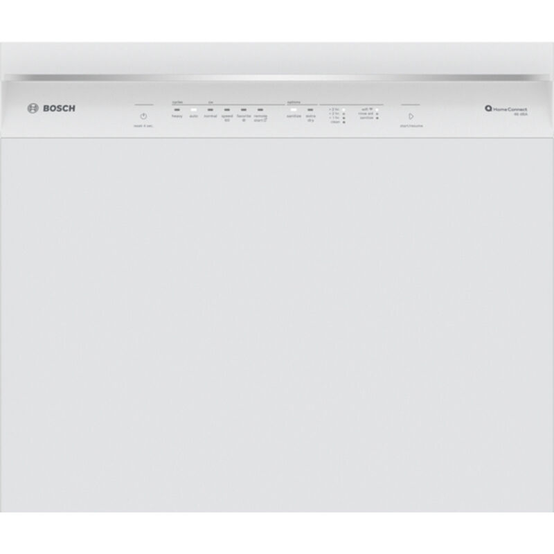 Bosch 300 Series 24 in. Smart Built-In Dishwasher with Front Control, 46 dBA Sound Level, 16 Place Settings, 5 Wash Cycles & Sanitize Cycle - White, , hires