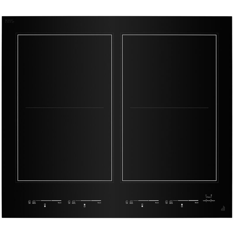 JennAir Oblivian Glass 24 in. 4-Burner Induction Cooktop with Simmer Burner & Power Burner - Black, , hires