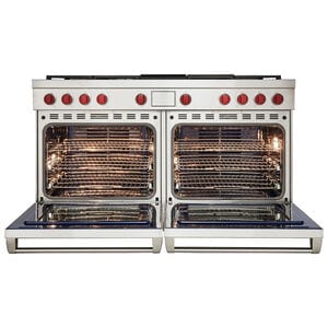 Wolf 60 in. 10.2 cu. ft. Smart Dual Convection Double Oven Dual Fuel Range with 6 Sealed Burners & Griddle - Stainless Steel, , hires