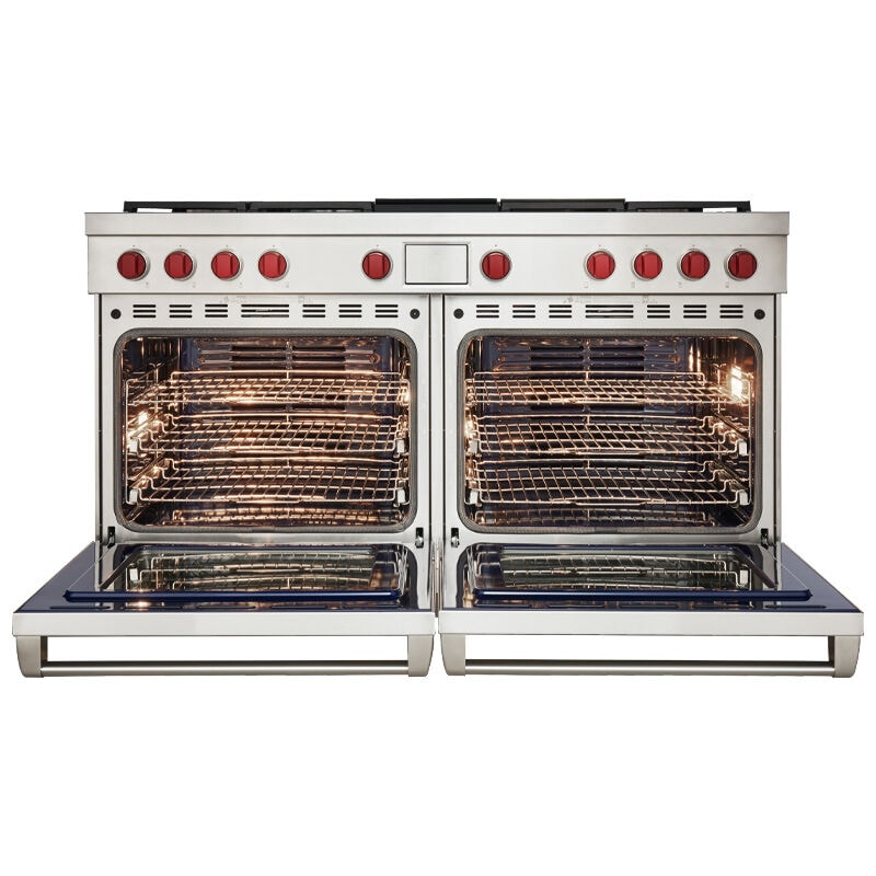 Wolf 60 in. 10.2 cu. ft. Smart Dual Convection Double Oven Dual Fuel Range with 6 Sealed Burners & Griddle - Stainless Steel, , hires