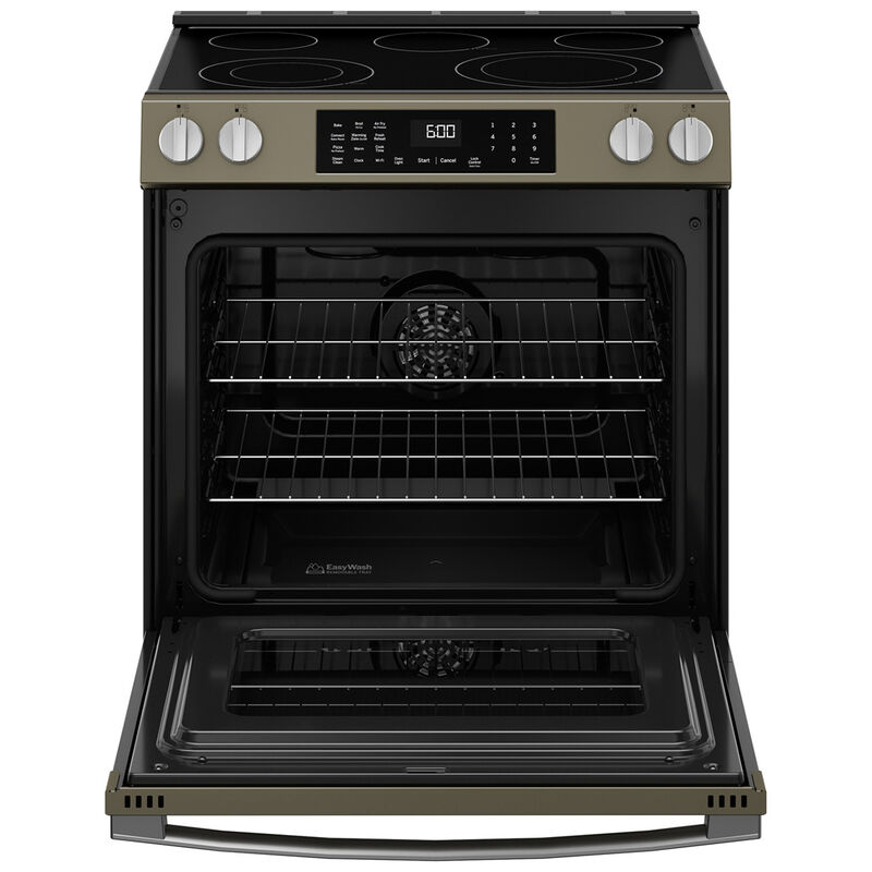 GE 30 in. 5.3 cu. ft. Smart Air Fry Convection Oven Slide-In Electric Range with 5 Radiant Burners - Slate, Slate, hires