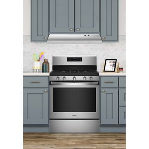 Whirlpool 30 in. Ductless Standard Style Range Hood with 140 CFM, 2 Fan Speeds & 1 Incandescent Light - Stainless Steel, , hires