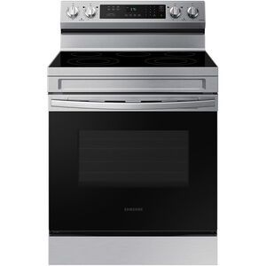 Samsung 30 in. 6.3 cu. ft. Smart Electric Range with Smoothtop Burners - Stainless Steel, Stainless Steel, hires