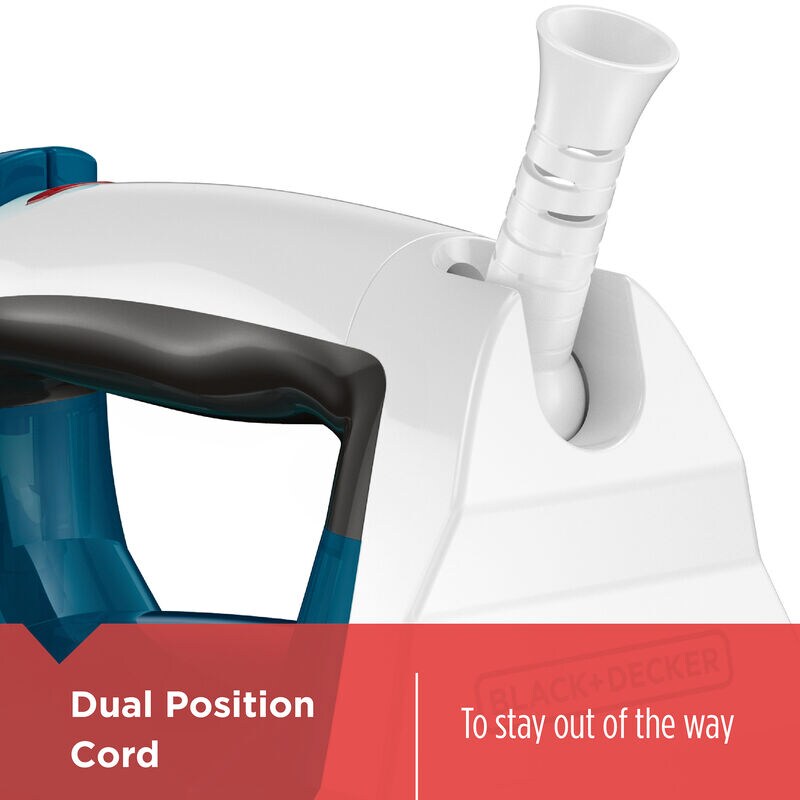 Black & Decker Easy Steam Compact Iron with Dual Cord - Blue, , hires