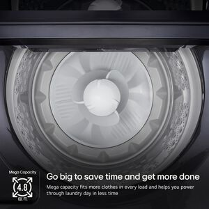LG 27 in. 4.8 cu. ft. Smart Top Load Washer with 4-Way Agitator, EasyUnload & AI Sensing - Platinum Black, Platinum Black, hires