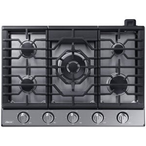 Dacor Transitional 30 in. 5-Burner Smart Natural Gas Cooktop with Griddle, Simmer Burner & Power Burner - Silver Stainless, , hires