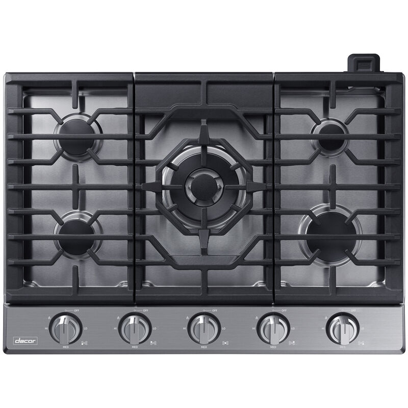 Dacor Transitional 30 in. 5-Burner Smart Natural Gas Cooktop with Griddle, Simmer Burner & Power Burner - Silver Stainless, , hires