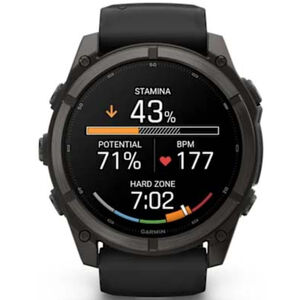 Garmin fenix 9 51 mm, AMOLED Smart Watch - Carbon Gray DLC Titanium with Black Silicone Band, , hires