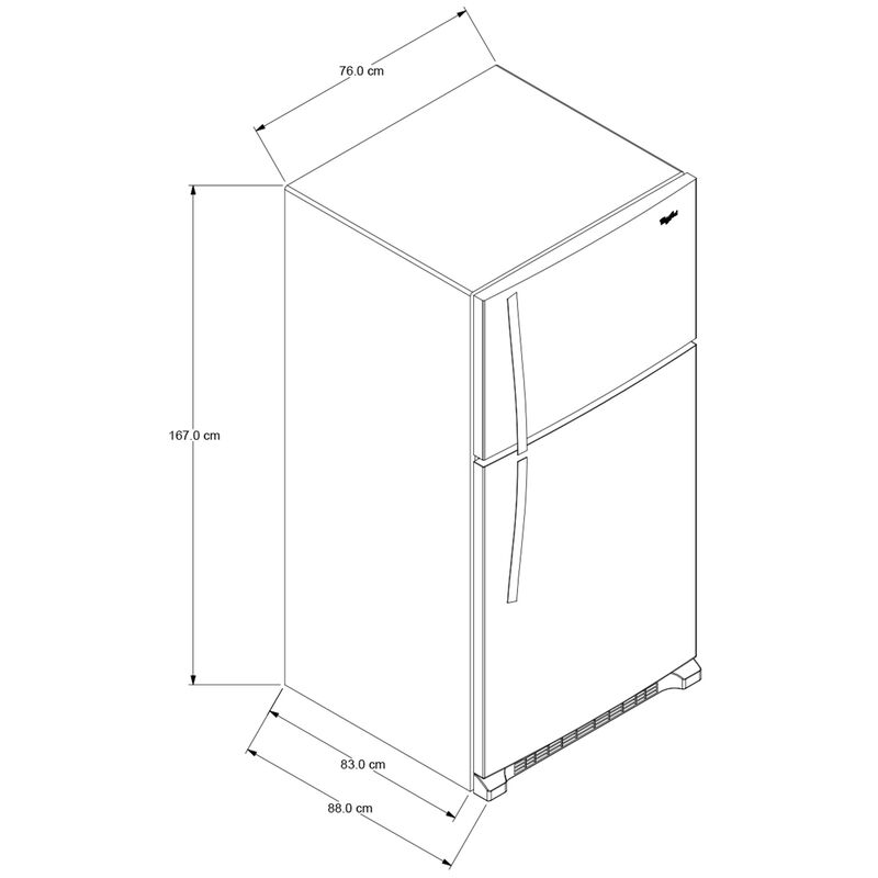 Whirlpool 30 in. 19.1 cu. ft. Top Freezer Refrigerator - Monochromatic Stainless Steel, Monochromatic Stainless Steel, hires