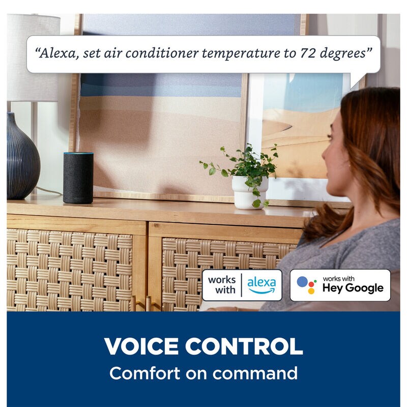GE 14,000 BTU Smart Window Air Conditioner with 3 Fan Speeds, Sleep Mode & Remote Control - White, , hires