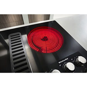 KitchenAid 36 in. 5-Burner Electric Cooktop with Downdraft, Simmer Burner & Power Burner - Black, , hires